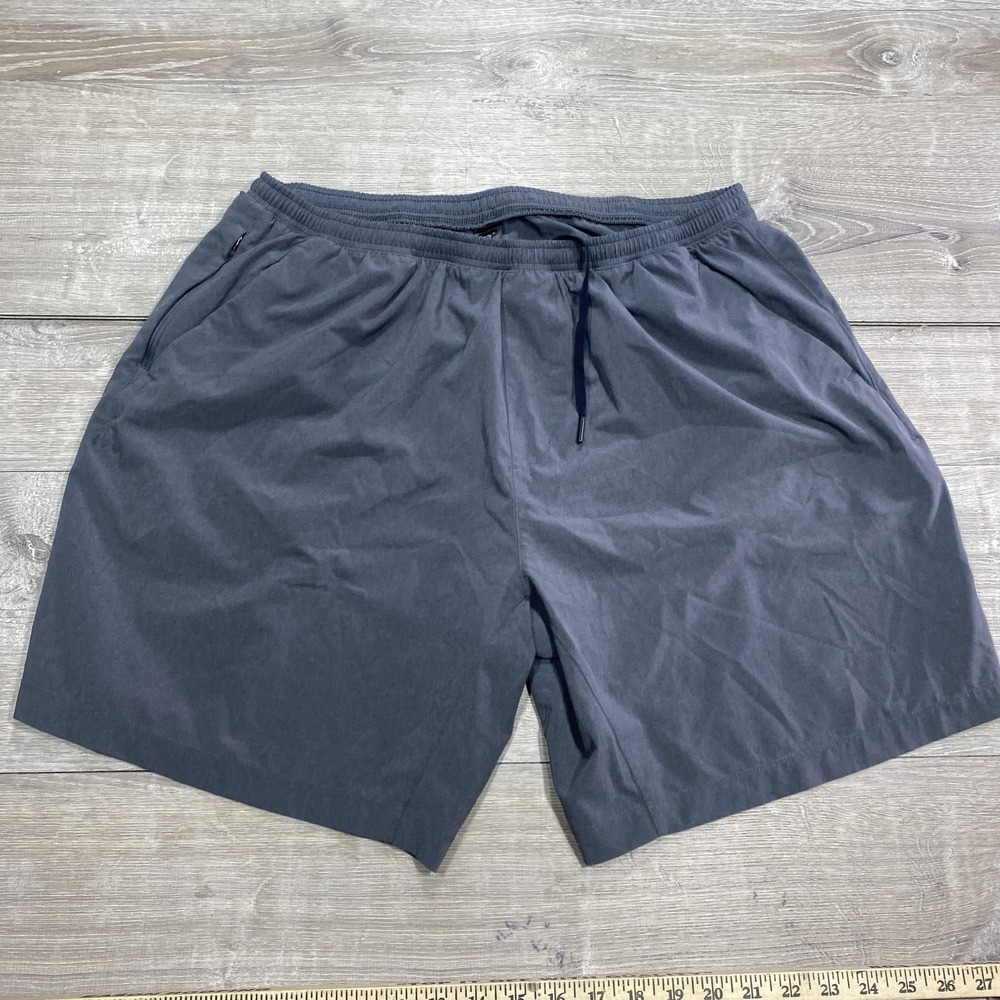 IBKUL Shorts Mens XL‎ Gray Microfiber Athletic Drawstring Pockets Running Gym